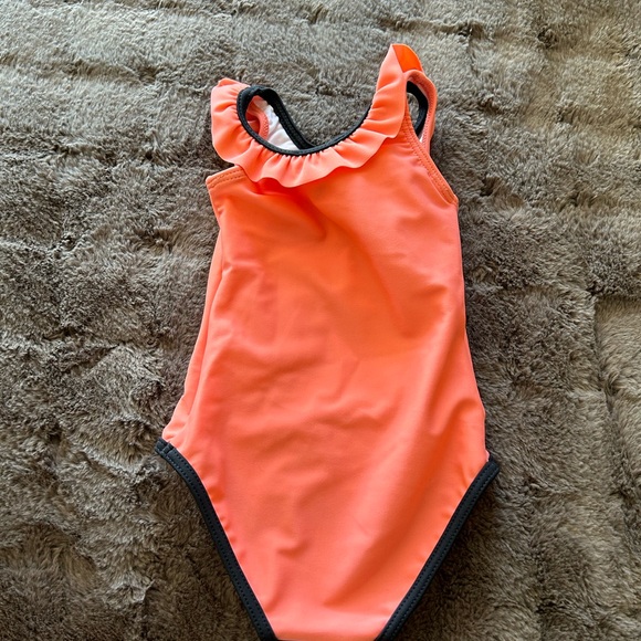 *NWT* GIVENCHY BABY RUFFLED COLLAR LOGO SWIMSUIT IN BEAUTIFUL CORAL, 6 MONTHS - Picture 2 of 7